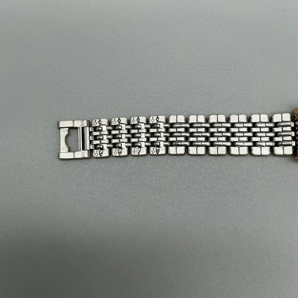 Armitron Diamond 26/5182 Womens Watch 17mm Black Gold Tone New Battery 7.25